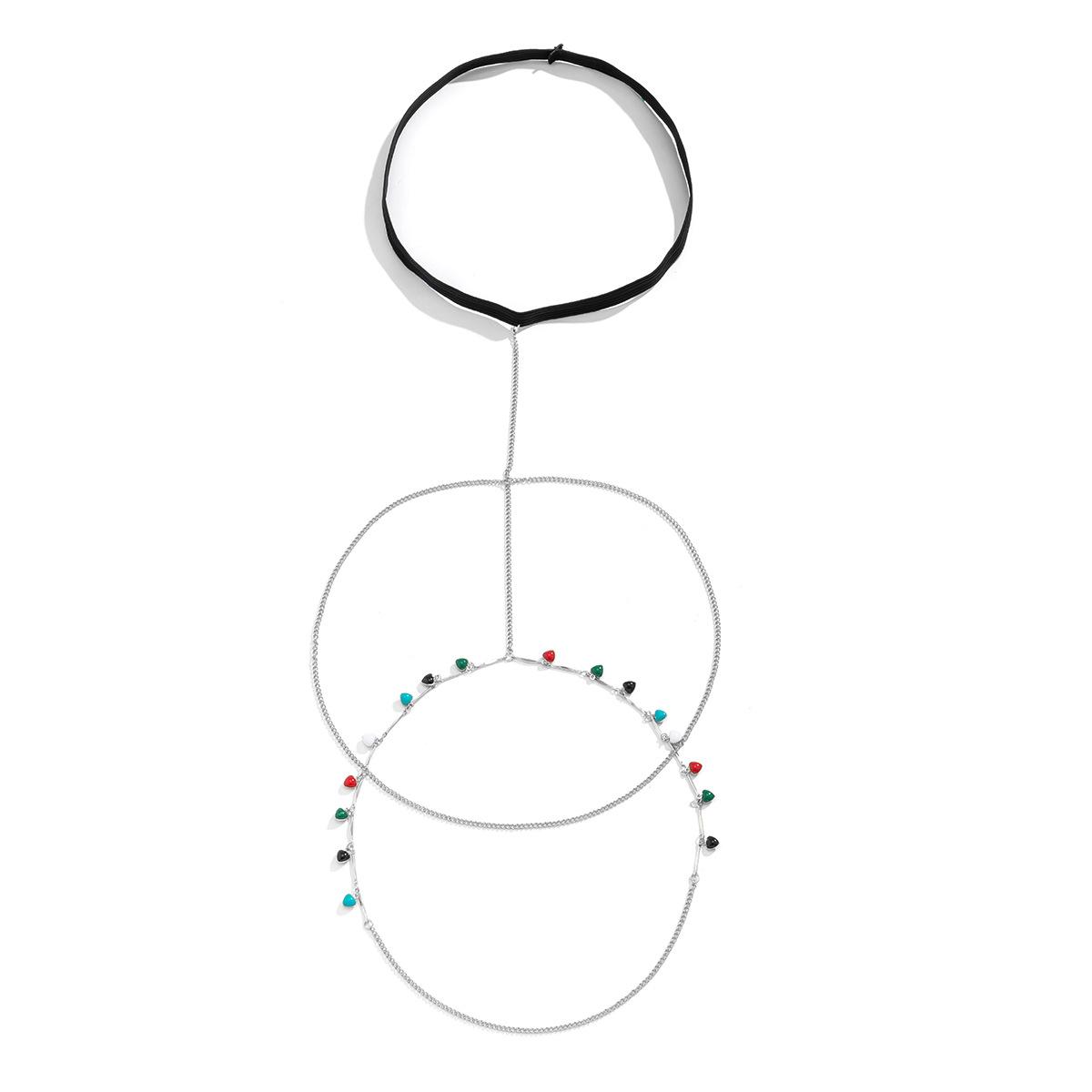 

Аксессуары, Сексуальная пляжная круглая кисточка, цепочка для тела для женщин, клубная цветная двойная цепочка на бедро