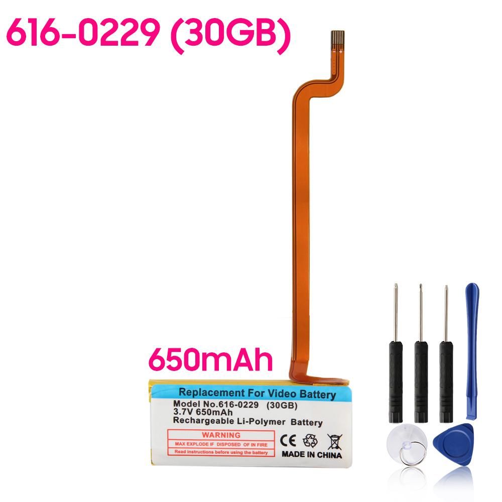 Rechargeable Lithium Battery For Ipod Classic Gen 6th 7th 80GB 120GB Thin 160GB  iPod 5th Video 60GB 80GB 616-0229 616-0232 616-0232 Battery