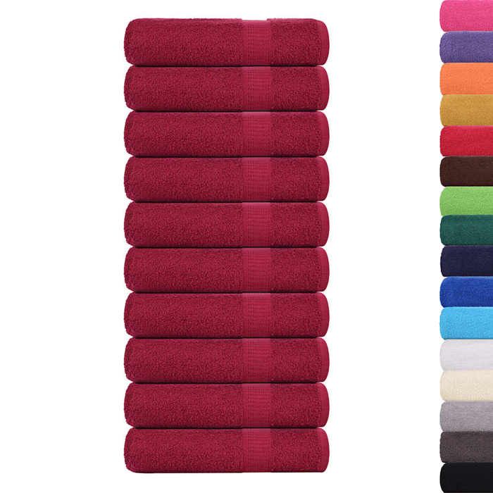 VidaXL Serviettes de bain 10pcs bordeaux 100x150cm 360 g/m² 100% coton, serviette, ensemble de serviettes de bain, serviette 136742