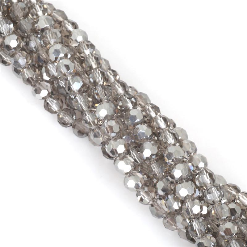 100Pcs Glass Balll Beads Rondelle Faceted Crystal Beads for DIY Jewelry Necklace Bracelet