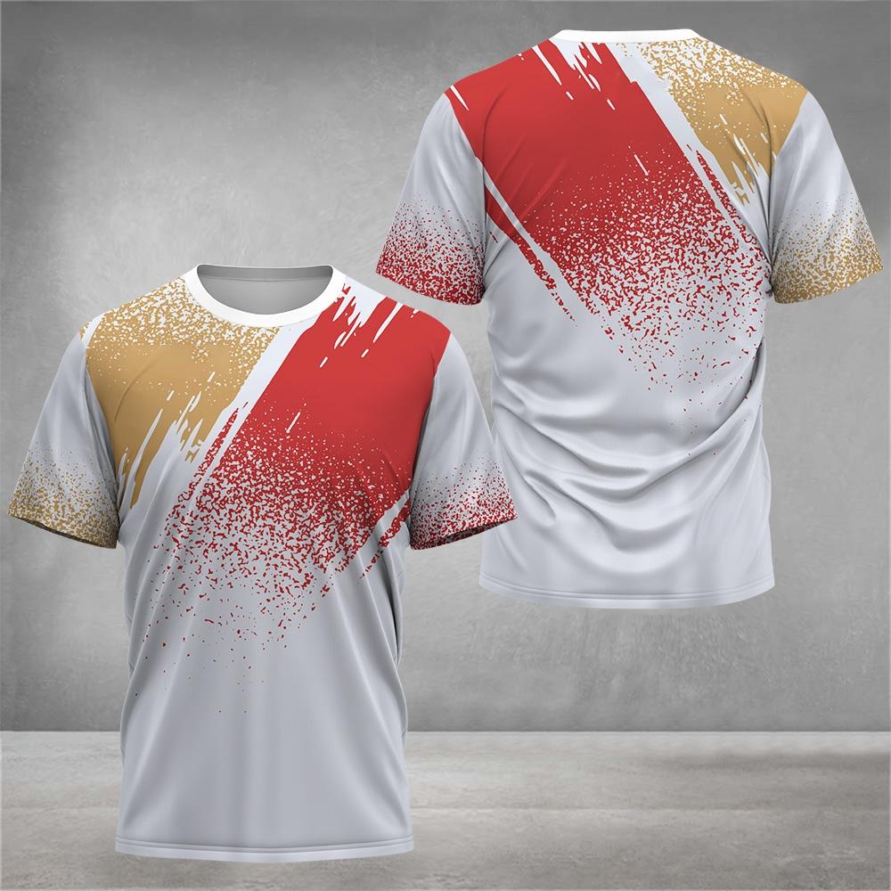 Badminton Tennis Sports Men's T Shirt Casual O-neck Loose Short Sleeve Tops Fashion 3D Print Gym T-shirt Man Outdoor Running Tee