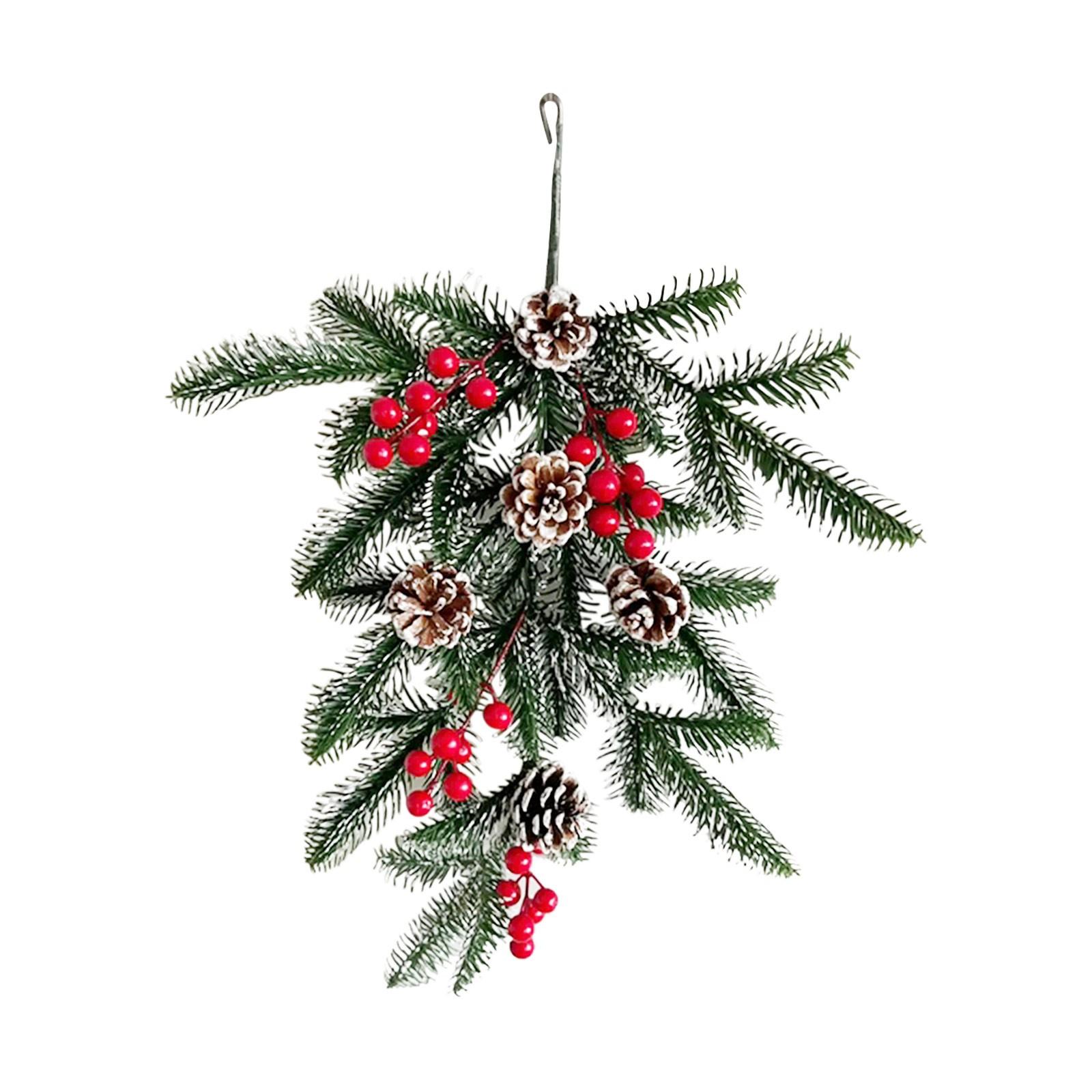 Christmas Decoration Wreath Pendant Christmas Inverted Tree Garden And Courtyard Decoration One Size
