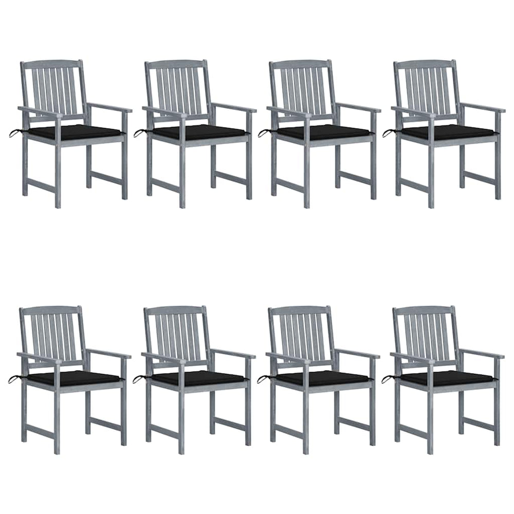 Chaises de jardin et coussins lot de 8 Bois acacia solide
