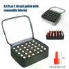 30-Slot Nail Polish Storage Bag, Black Gray Portable Hand-Held Large Cosmetic Bag, Holds Up To 30 BottlesSmall Clear Nail Polish