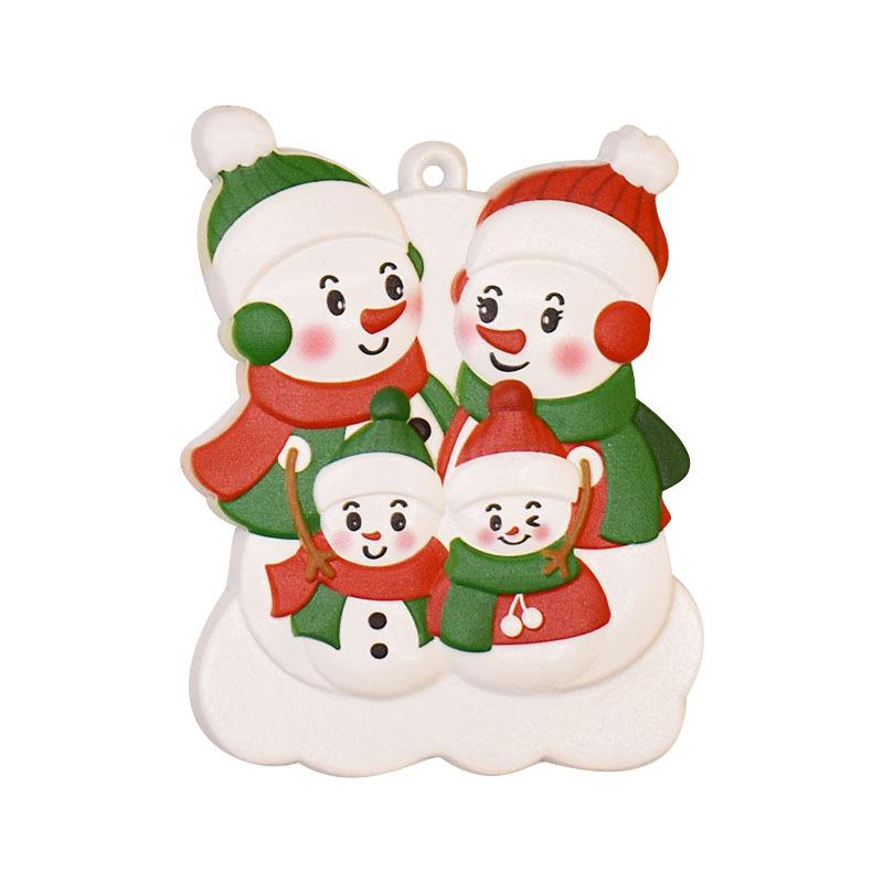 New Christmas Family Resin Pendant DIY Handwritten Name Notes Date Blessing Santa Claus Snowman Elk Pendant Ornaments Party Gift