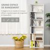 Bookshelf - HOMCOM - 4 Compartments - Book Storage Furniture - 59x29x180 Cm - White