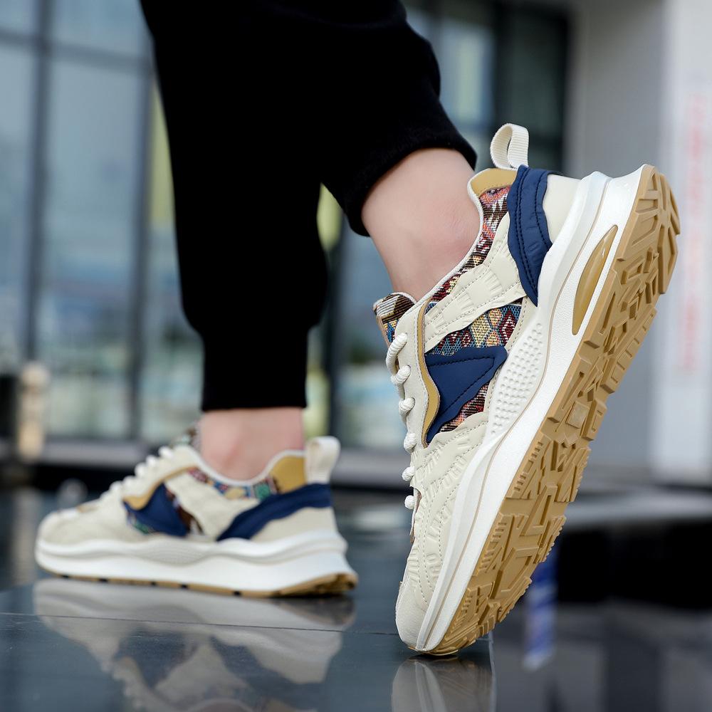 Ethnic Style Embroidery Dad Shoes Men's 2025 Autumn and Winter New Comfortable Printing Soft Sole Versatile Internet Celebrity Explosion Casual Shoes