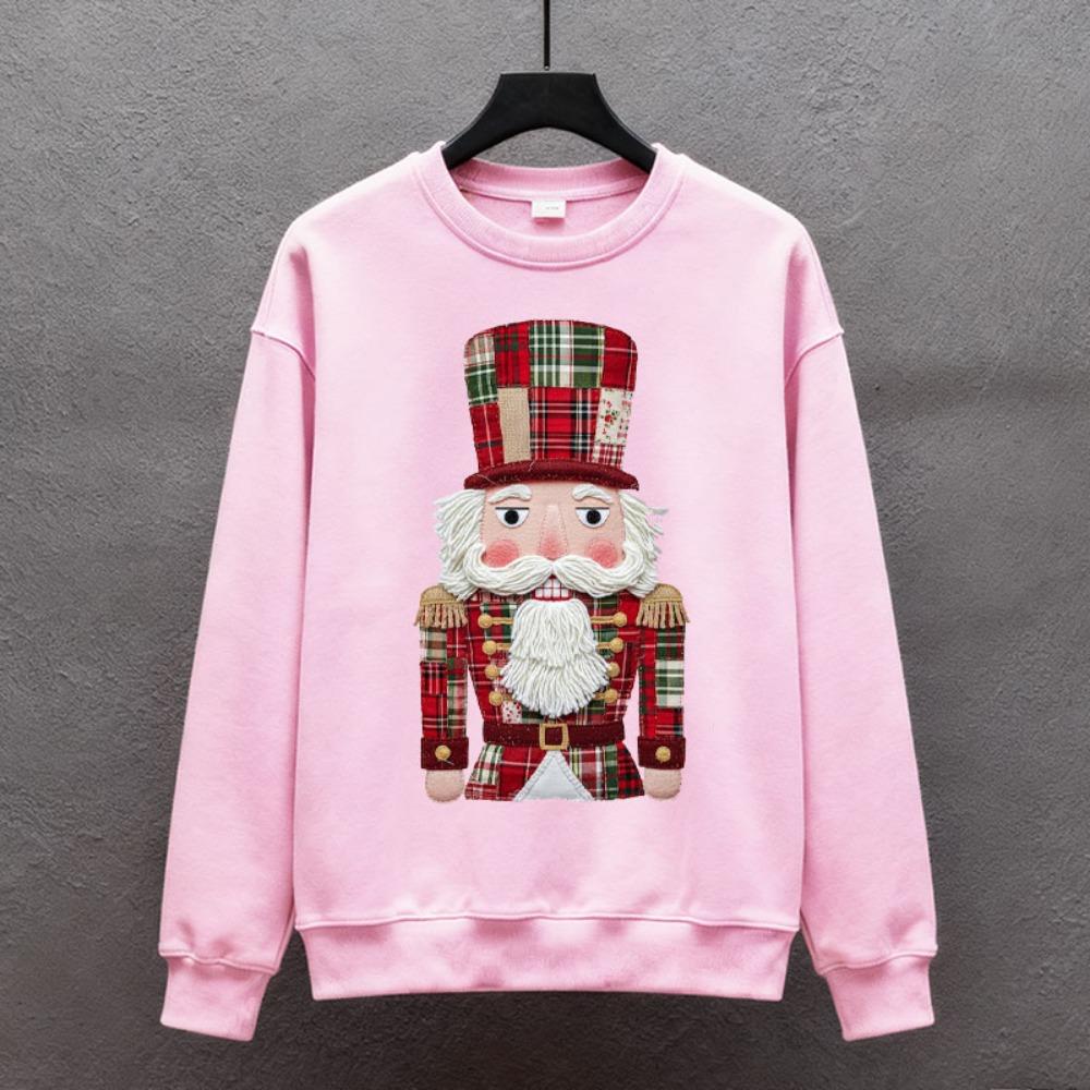 Patchwork Nutcracker Merry Christmas Png Vintage Santa Claus Digital File Cartoons Keep Warm Sweatshirt Autumn and Winter Hoody