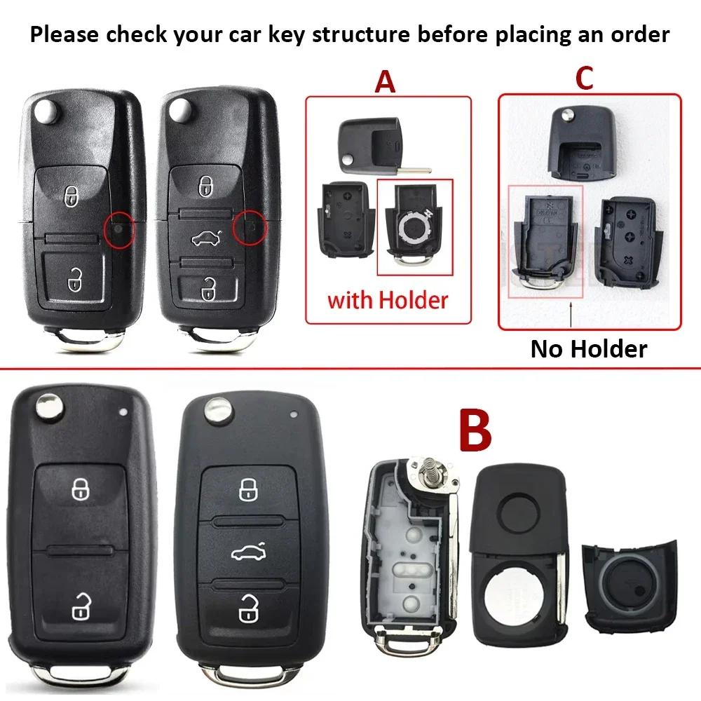 Car Key Fob Case Shell Housing for Vw B5 for Volkswagen Beetle/Caddy/Passat/Golf/Jetta/Polo/Scirocco/Tiguan/Touran/Skoda/Seat