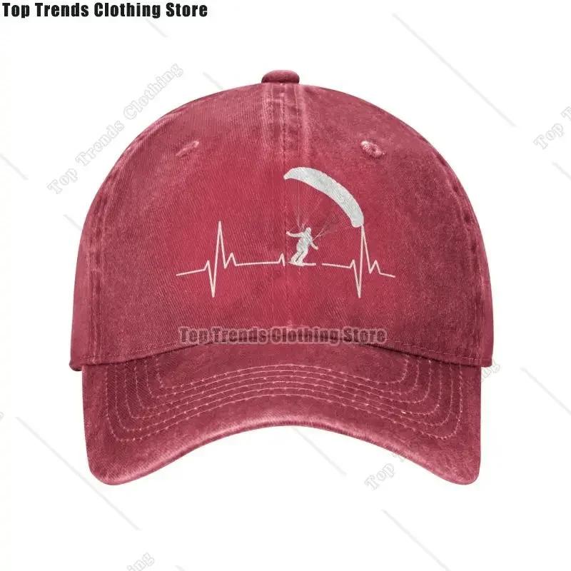 Cotton Speedgliding Heartbeat Paragliding Ski Baseball Cap Women Men's Adjustable Paramotor Parachute Dad Hat Summer