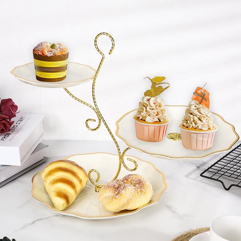 Kreative dreilagige Obstschale Arbeitsplatte Gemüsekorb Halter Weiß Grün Schüssel Aufbewahrungsständer Heim Dekorativ