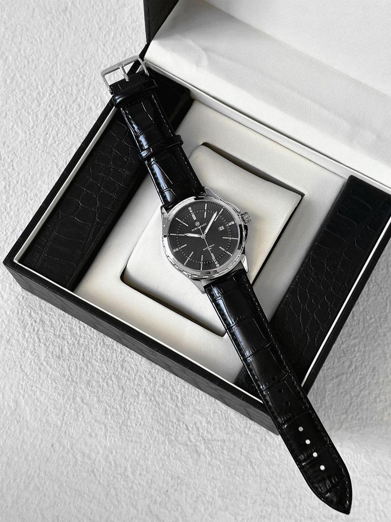 Herrenarmbanduhr mit Schleichender Sekunde und Fächermuster - Stilvolle, hochwertige Freizeituhr