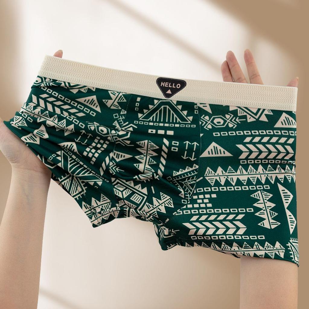 Men's Seamless, Comfortable & Breathable Trendy Print Boxer Briefs