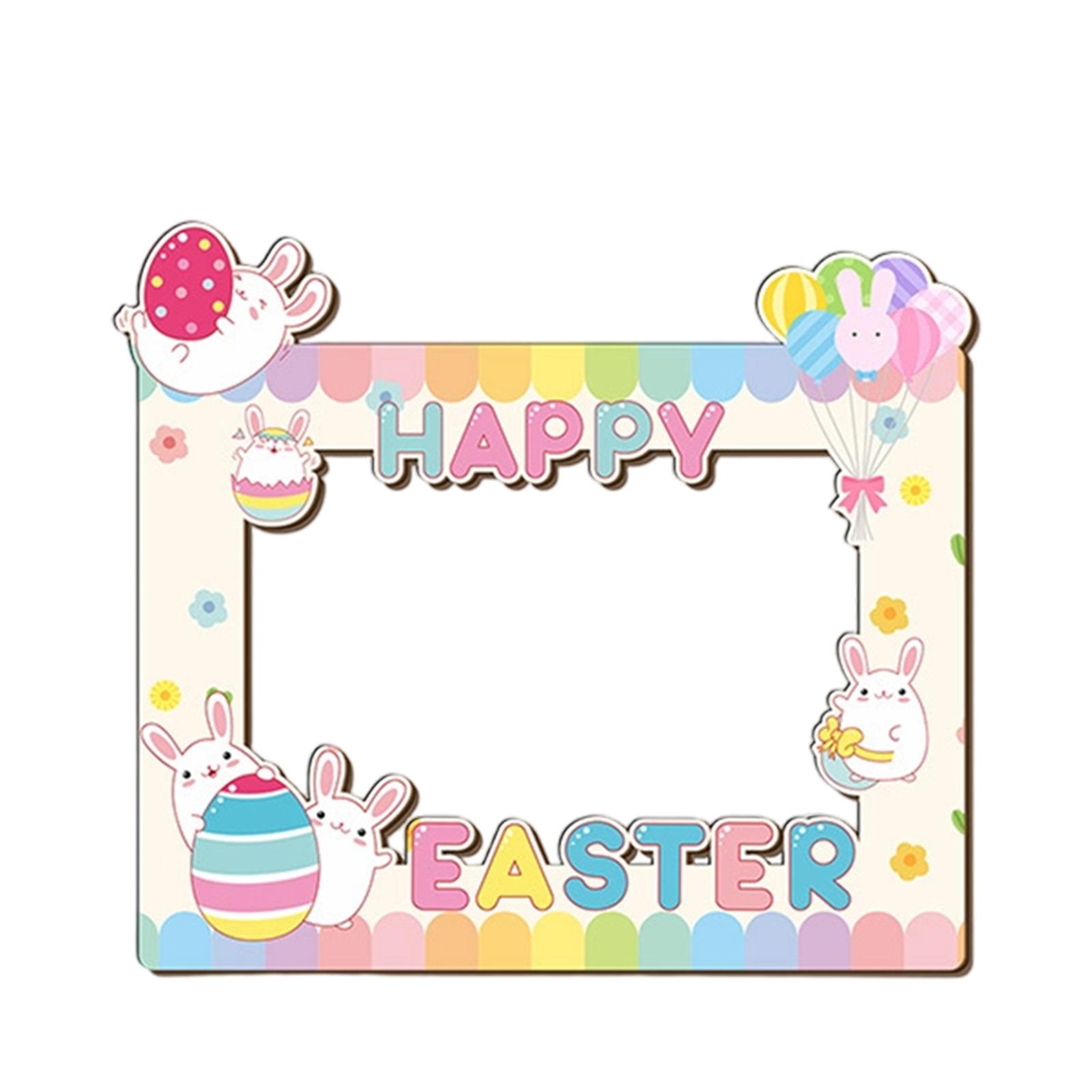 

Easter Theme Wooden Photo Frame Egg Party Photo Props Desktop Creative Decoration Photo Frame One Size