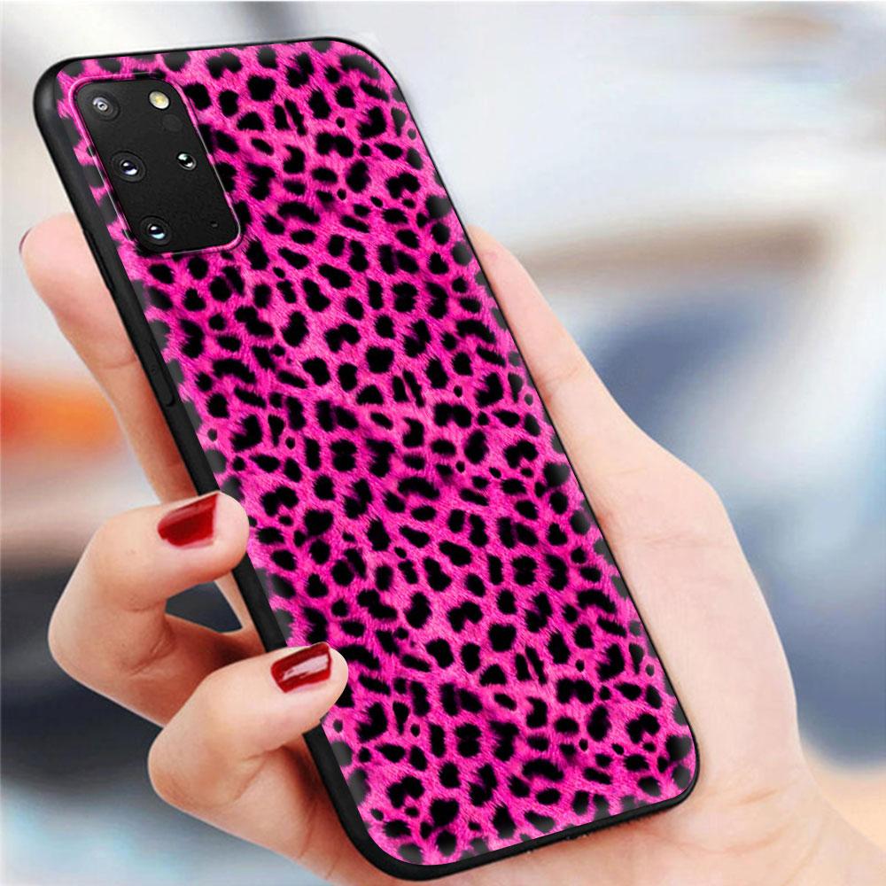 Capa de telefone para Samsung Galaxy S20 Ultra FE 5G S10 Lite S9 S8 Plus S7 Edge S10e TPU Capa de concha preta Sexy Leopard Print Panther