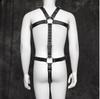 HuaHuiYuan SM Goods Leather Body Harness for Punk Leather Top Cage Chest and Half Hardcore Extreme Bondage Secret Open Adjustable Popular for Black