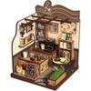 CRESYMME Miniature Dollhouse Kit Wooden 3D Puzzle DIY Craft for Adults Coffee Shop Design