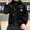 Men's European Winter Gold Sable Velvet Fur Lapel Jacket - Fashionable, Trendy, and Casual Outerwear