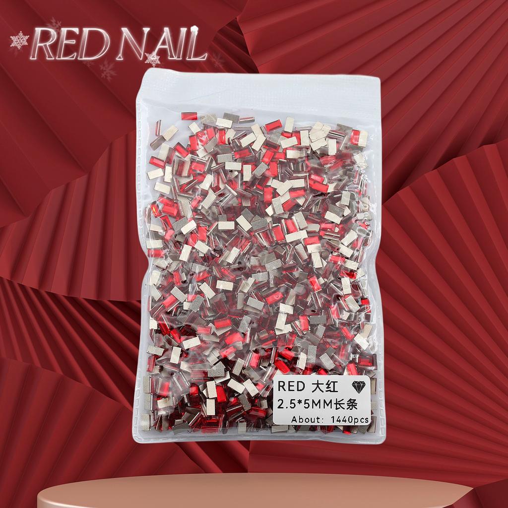 Pachet întreg de Crăciun de Anul Nou, mic, mare, roșu, fund plat, formă specială, diamant, artă pentru unghii, ornament pentru unghii, diamant roșu în formă specială