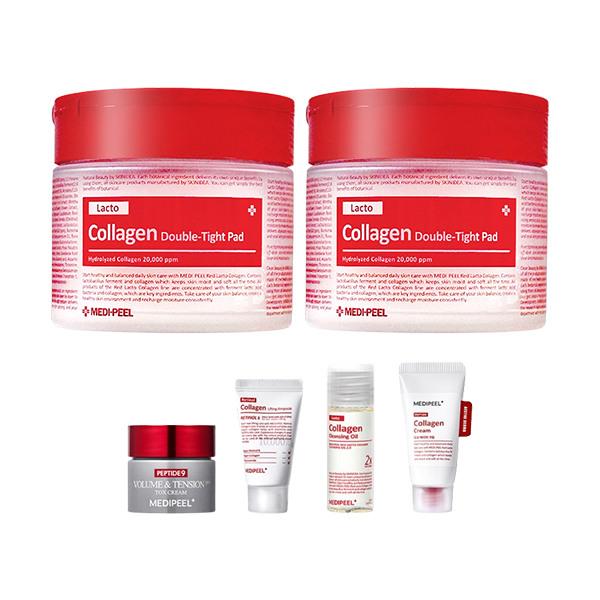 

Medipeel Red Lacto Collagen Ampoule Pads 70 sheets x2 + 4 mini types (Tox Cream, Ampoule, Cleansing Oil, Barrier Cream)
