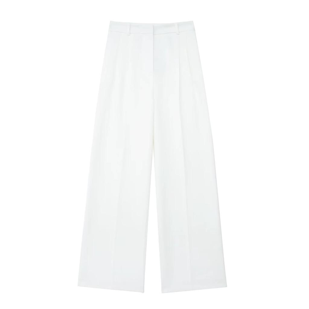 Women's Backless Halter Neck Vest, Pleated Wide Leg Pants