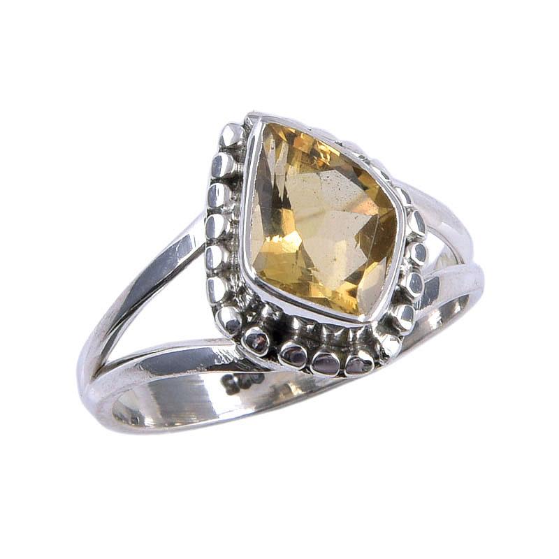 Natural Citrine Gemstone Handmade 925 Solid Sterling Silver Gift Ring S.7 I2m72