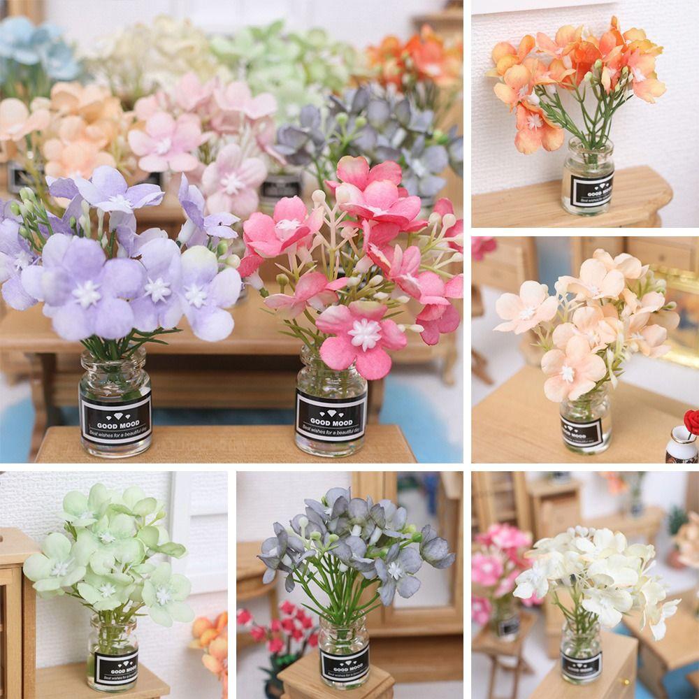 

Пейзажное мини-зеленое растение в пластиковом горшке 1:12 аксессуаров, мебель для кукольного домика, бонсай, цветочные горшки