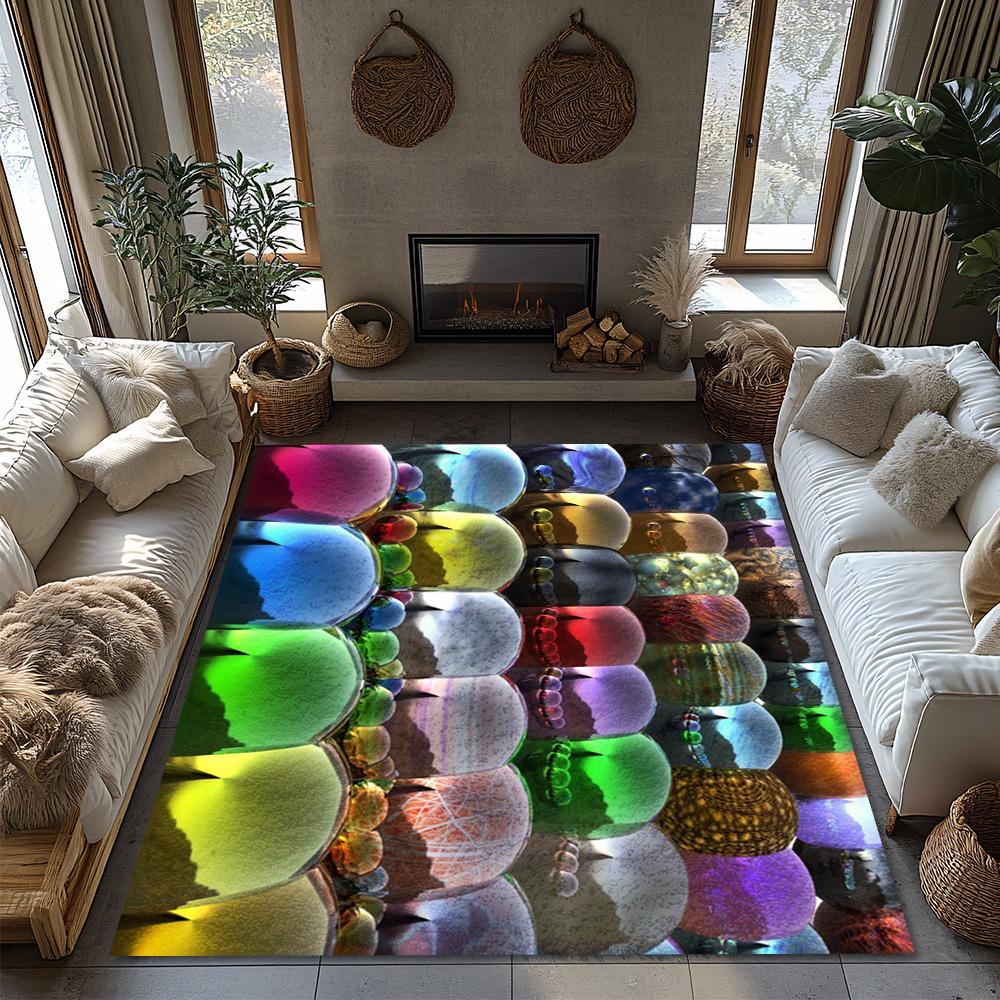 Tuniu Colorful Balloons Carpet Non-Slip Rug for Living Room Bedroom Kitchen Floor Mat Decorative Rug
