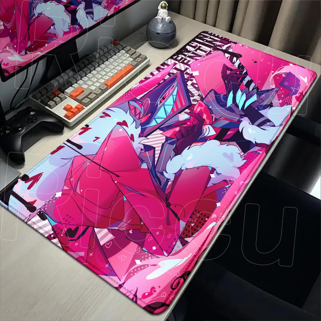 HD XXL Anime Gaming Mouse Pad Rug Hazbin Hotel 40x90cm Game Computer PC Accessories Tabletop Keyboard Pads Coaster Gamer Carpet