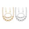 1 Set Faux Pearl Jewelry Women Beaded Necklace Bracelet And Earrings Elegant White