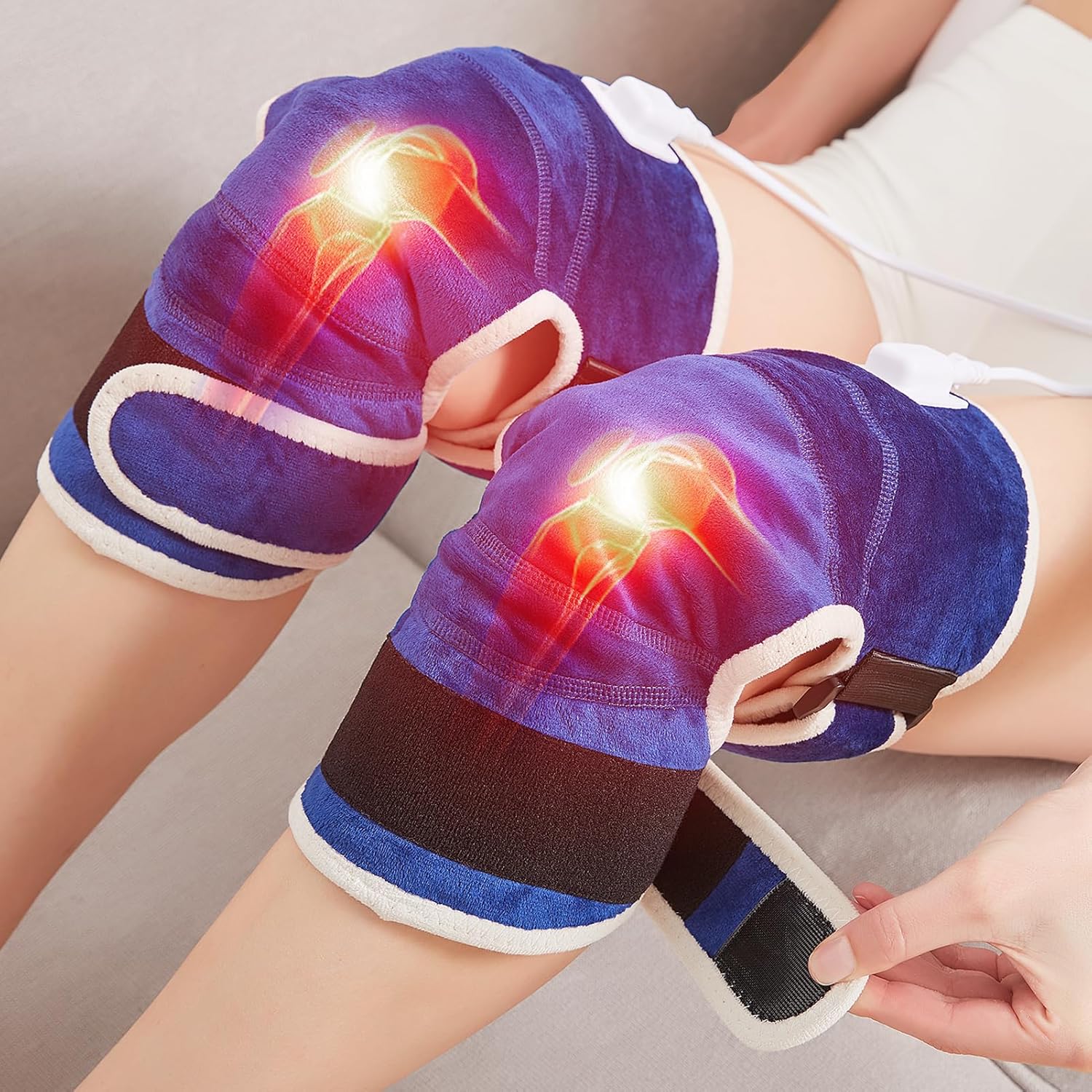CAMECO 1 Pair Electric Heating Pad for Knee Pain Relief, Heated Knee Brace Wrap for Knee Injury Arthritis Soreness Swelling Rheumatism, 86℉-158℉
