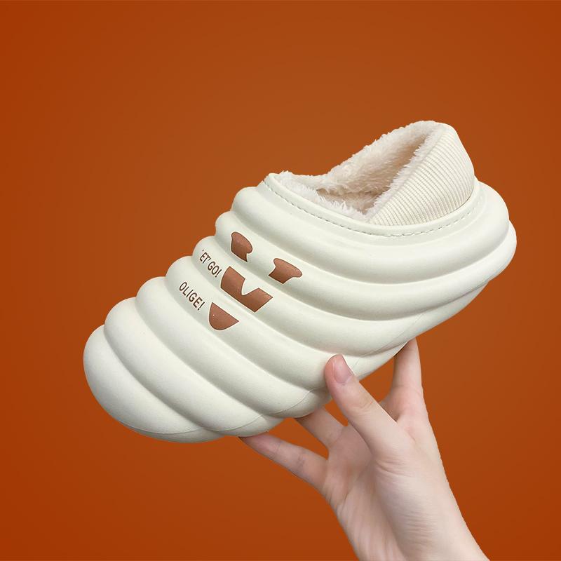 

Домашние тапочки мужские зимние туфли Eva удобные толстые подошвы сохраняют тепло круглые носки шлепанцы новые модные универсальные плюс бархатная модель 43-44 хаки