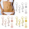 5 Pcs Stainless Steel Fake Belly Button Rings Dangle Non Piercing Belly Button