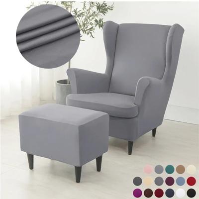 Elastischer Ohrensesselbezug aus Spandex, Sesselbezüge mit hoher Rückenlehne, abnehmbare, einfarbige Relax-Sofa-Schonbezüge mit Sitzkissenbezügen