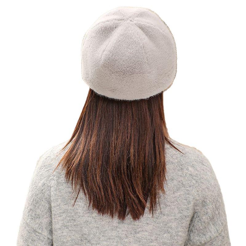 Unisex Plush Mink Fur-Look Baseball Cap with Ear Protection for Autumn/Winter