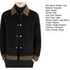 Yousheng Wollmantel mit Revers Einreihiges Design Farbblock-Stil Jacke mit Taschen Herbst Winter Herren Oberbekleidung