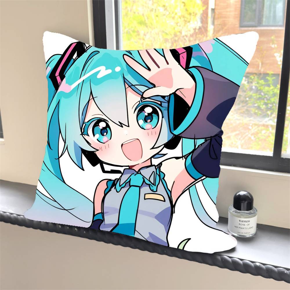 1PC HOT Anime H-Hatsune M-MikuS Pillow Case Square  Bedroom Sofa Leisure Comfort Cushion Car Home Decoration