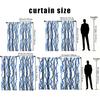 Set Of 2 Blue White Watercolor Wavy Curtains Fresh Ocean Style Living Room Bedroom Drawbar Pocket Window Decoration Curtain Polyester Perfect For Area