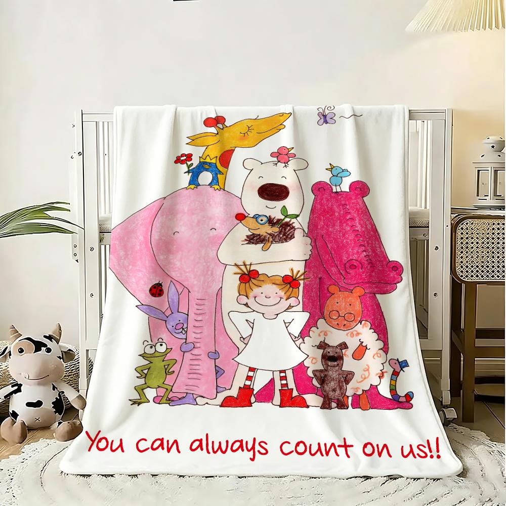cute cartoon funny girl art c-cocos chan Throw 240g Flannel Blanket Lightweight Soft Skin-friendly Summer Thin Throw Blanket