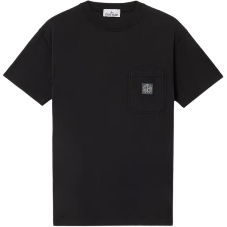 

Stone Island Ss25 Compass Print Pocket Design Short Sleeve T-Shirt Men Tops Black K1S152100219-V0029 L