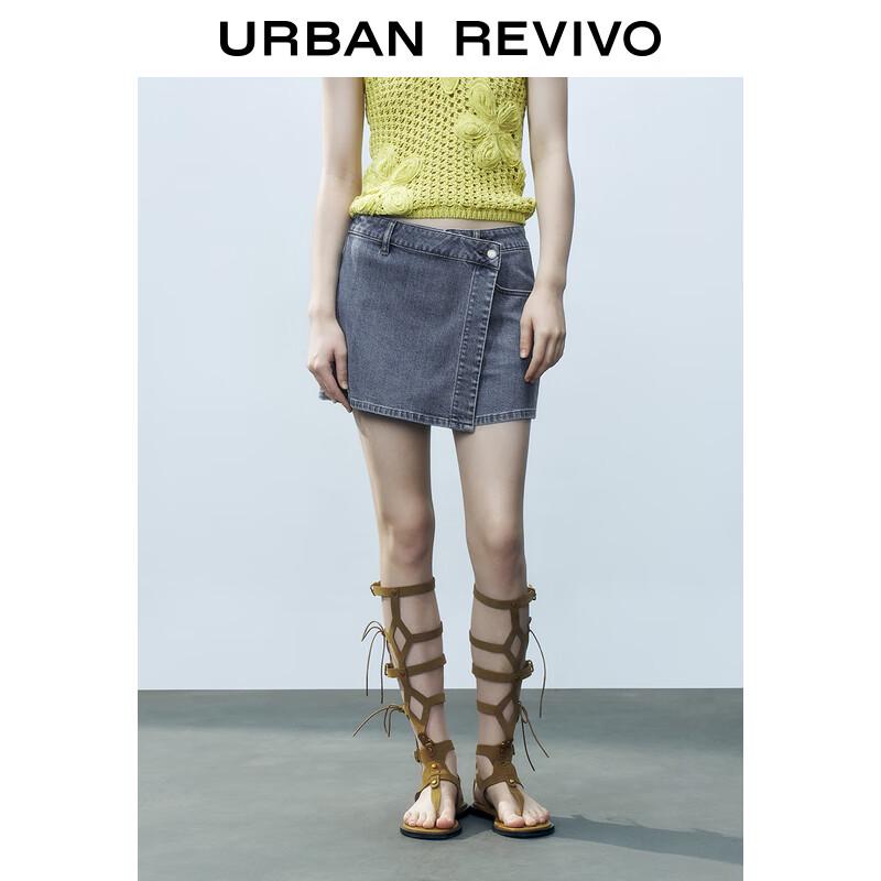 UR 2025 Women s Asymmetric Washed Denim Shorts 30