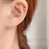 Small Flower Diamond Inlaid Earrings with Threaded Buckle – Versatile Ear Studs for a Sweet, High-End Look