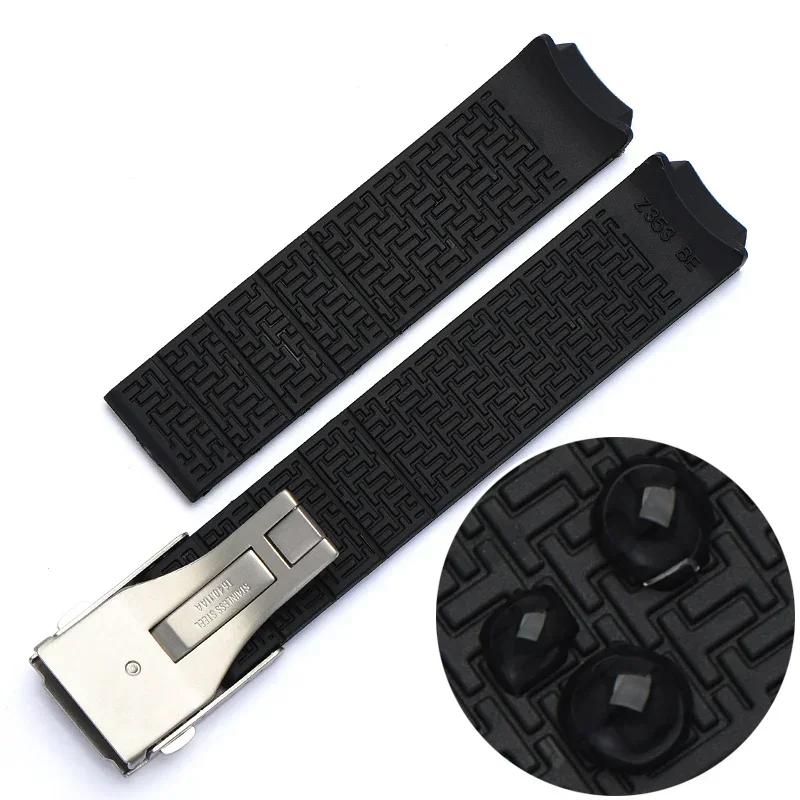 Rubber silicone strap For Tissot 1853 Tengzhi T-Touch original T013 rubber watch band T047T081T33 silicone watch band 20mm 21mm