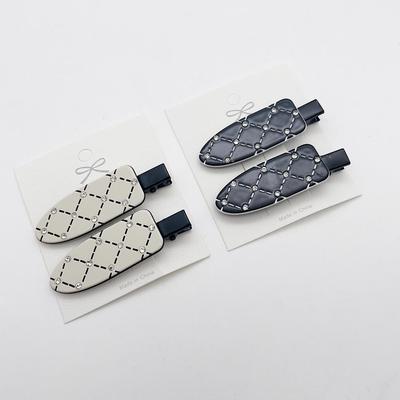 Koreanischer Stil Strass Karo Pony Clip - Elegantes Haaraccessoire für Mädchen