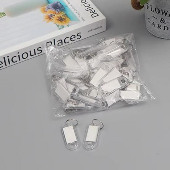 Colored Transparent Plastic Key Tag with Writable Number Label for Classification