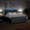 Bettrahmen mit Matratze - 180x200cm - Dunkelgrauer Stoff - Einstellbare LED-Leuchten - 2 Personen