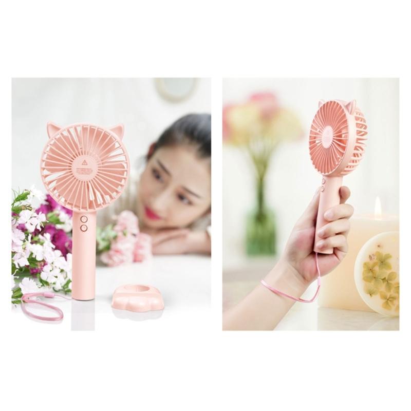 Cute Mini Fan Small Travel Fan Rechargable Cooling Device Lightweight Electric Fan Suitable for Indoor and Outdoor Use
