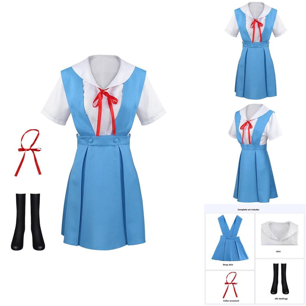 Gk-o Anime Ayanami Rei Asuka Langley Sohryu School Uniform Cosplay Costume Polyester Material Authentic To Character Look