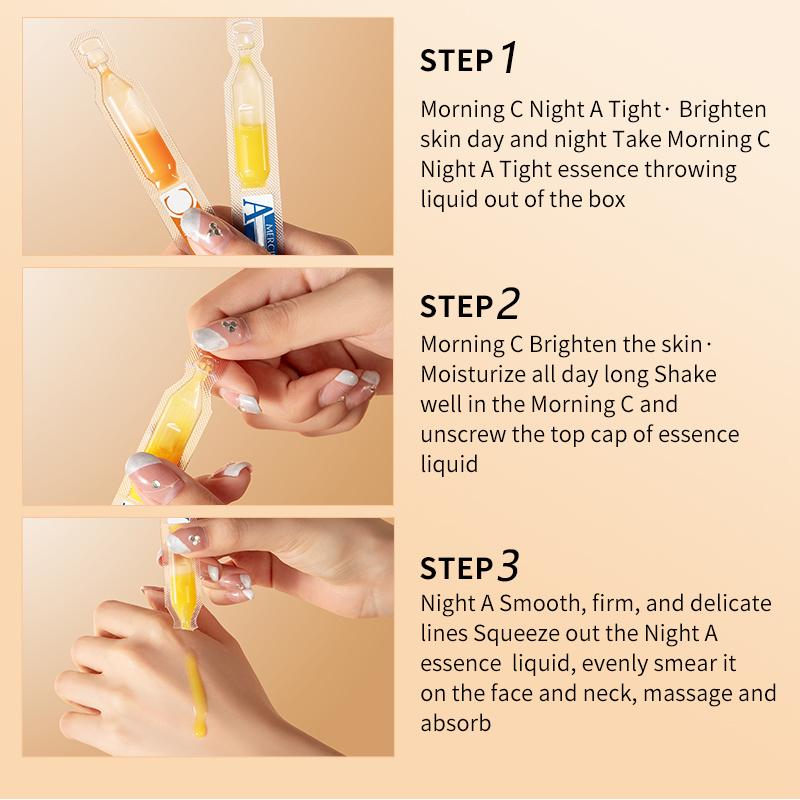 MERCILEN Morning C and Night A Essence Combination Moisturizing Moisturizing Moisturizing and Moisturizing Facial Anti -Wrinkle Anti -Wrinkle Essence