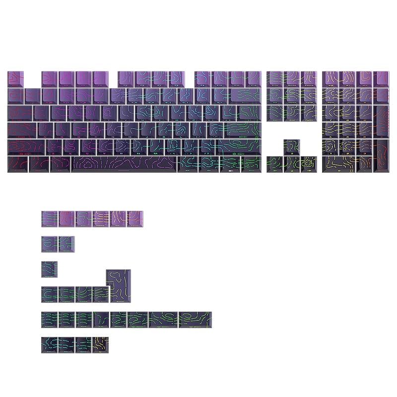 

Keycaps 130 Keys Double Shot Cherry Profile Side Engraved Light Transmitting PBT Custom Keycap Set Keycaps for Cherry Gateron MX Switches Mechanical